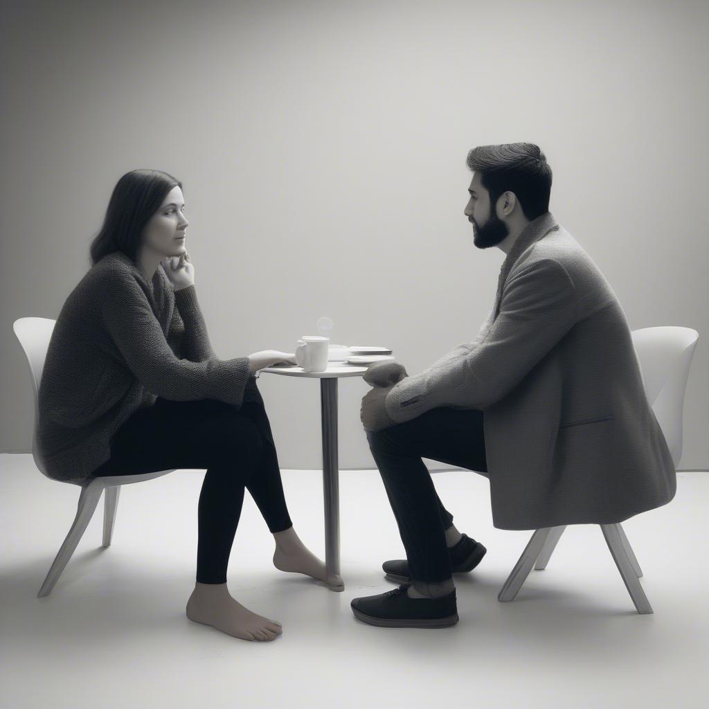 Two individuals engaged in a serious conversation, demonstrating the importance of communication and understanding in a relationship.