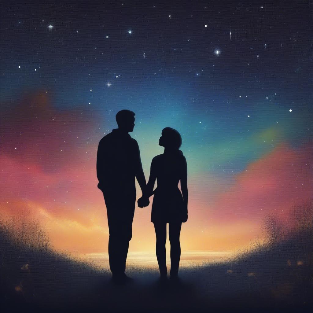 Couple Stargazing Under a Sky Filled with Stars