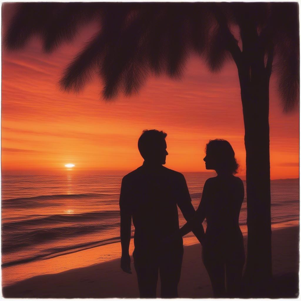 Couple watching sunrise, embracing the warmth and light, symbolizing love and connection.