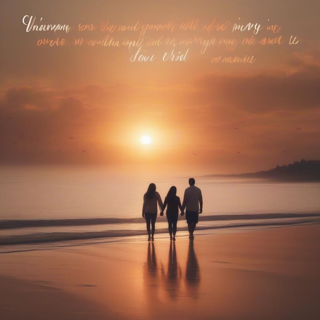 Sunset Beach with Love Quotes