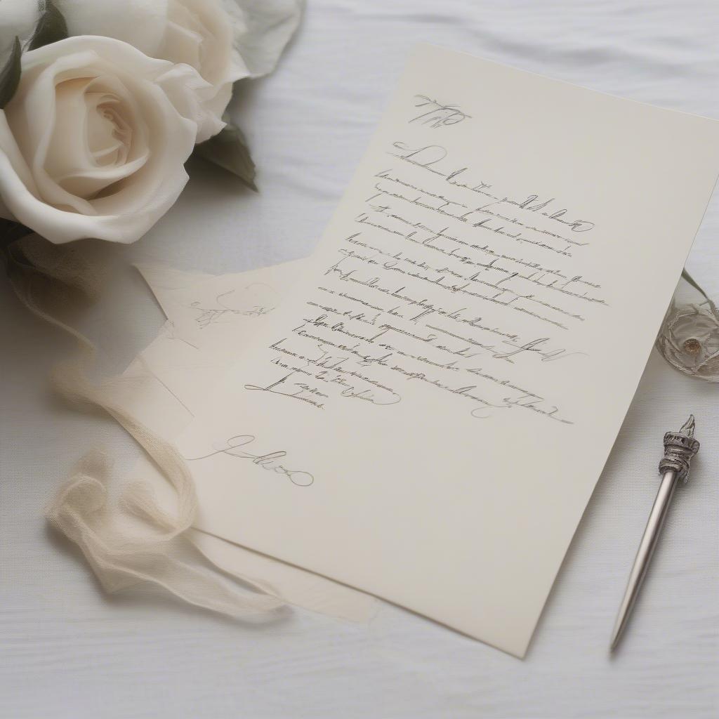 A handwritten letter adorned with love quotes