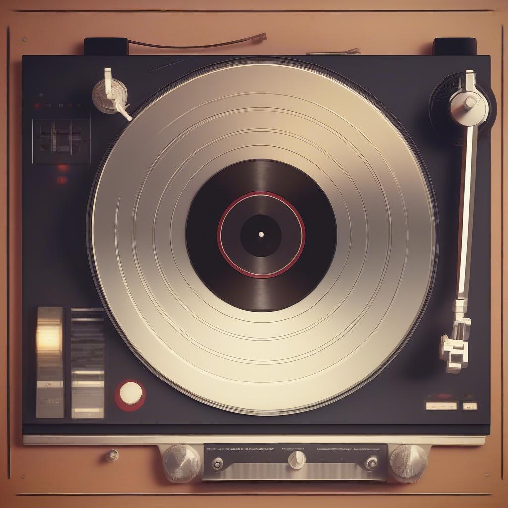 Vinyl record playing a love song