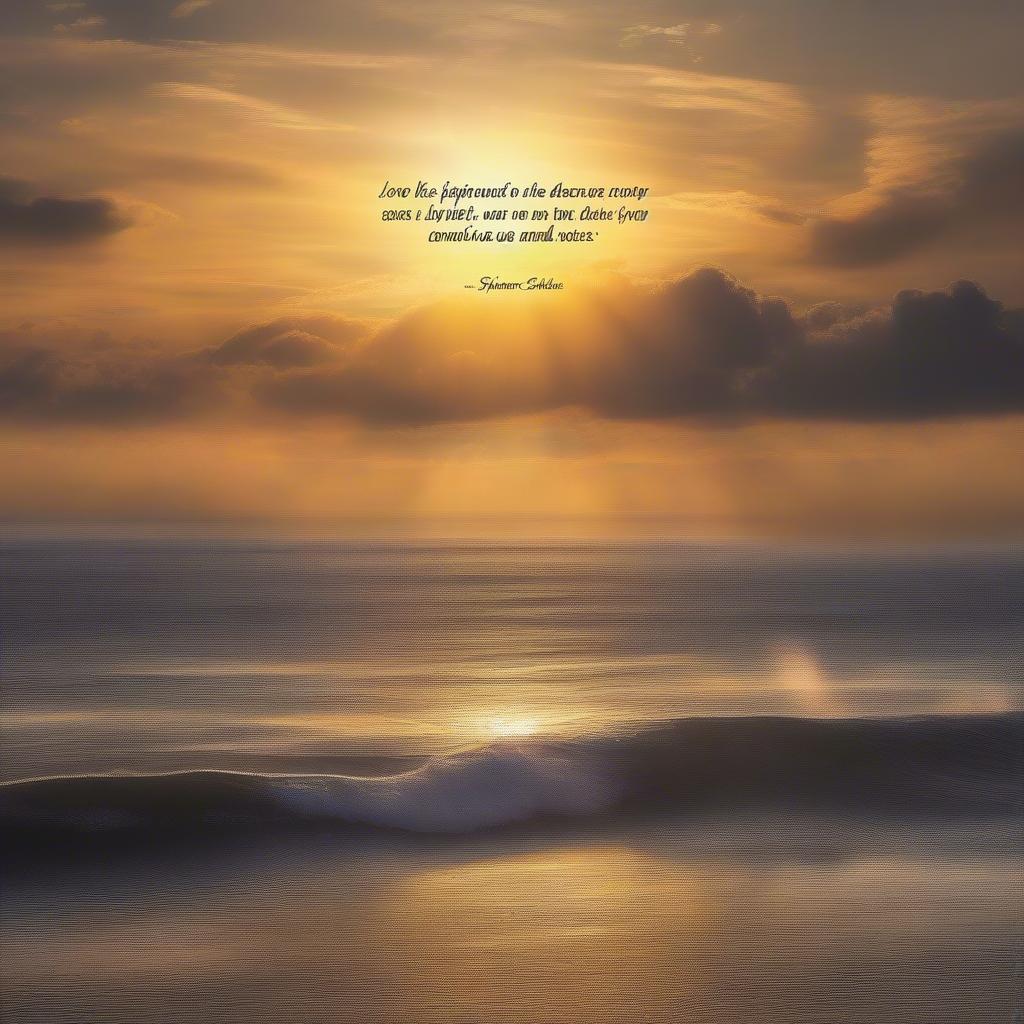 Inspirational message overlayed on a sunrise image representing love and sun quotes.