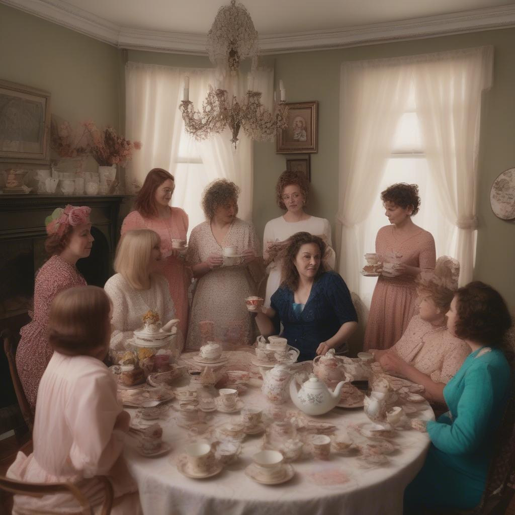 Elaine's Tea Party in The Love Witch