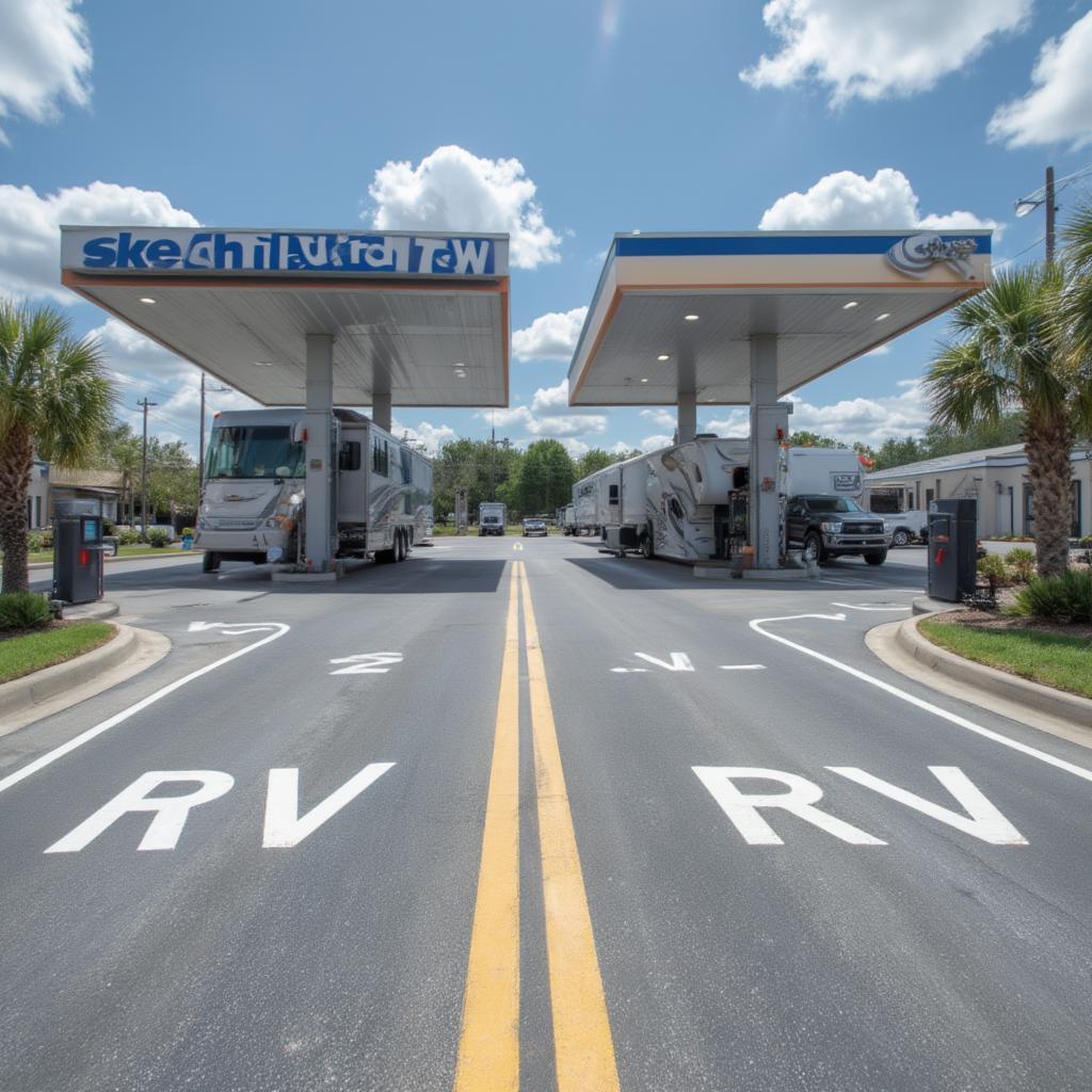 RV Fuel Lanes at Love's in Mims