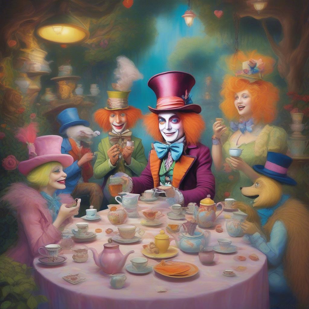 Mad Hatter's Tea Party Symbolizing Celebration of Love