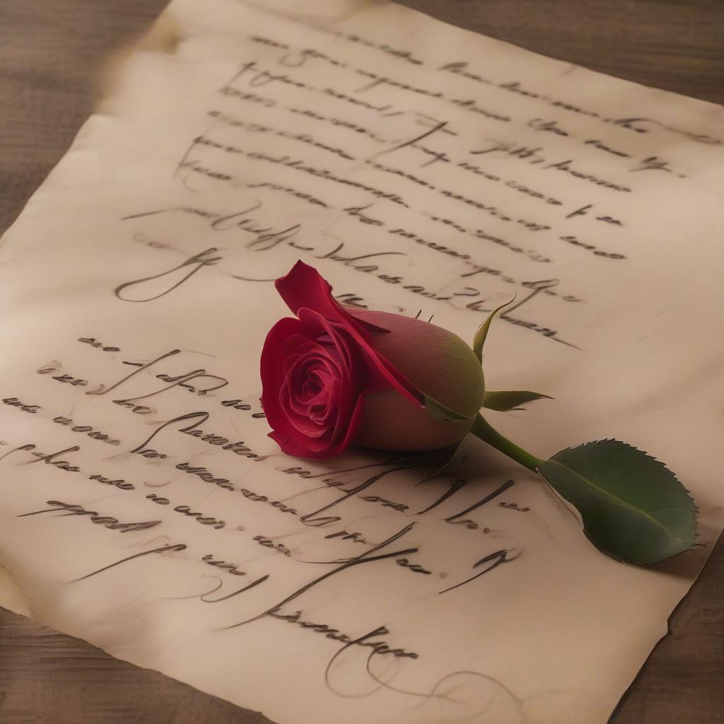 A handwritten note featuring a strong love quote, emphasizing the personal and emotional impact of such words.