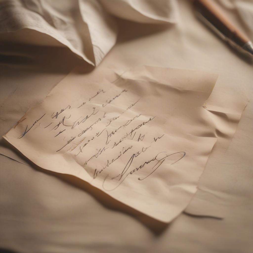 Handwritten love note on aged paper, symbolizing personal and heartfelt expressions of love