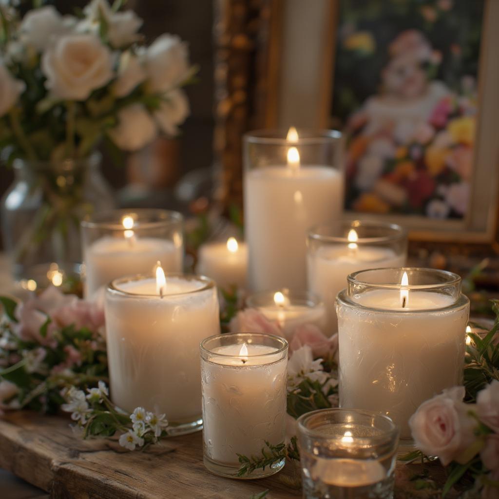 Candles lit at a memorial service