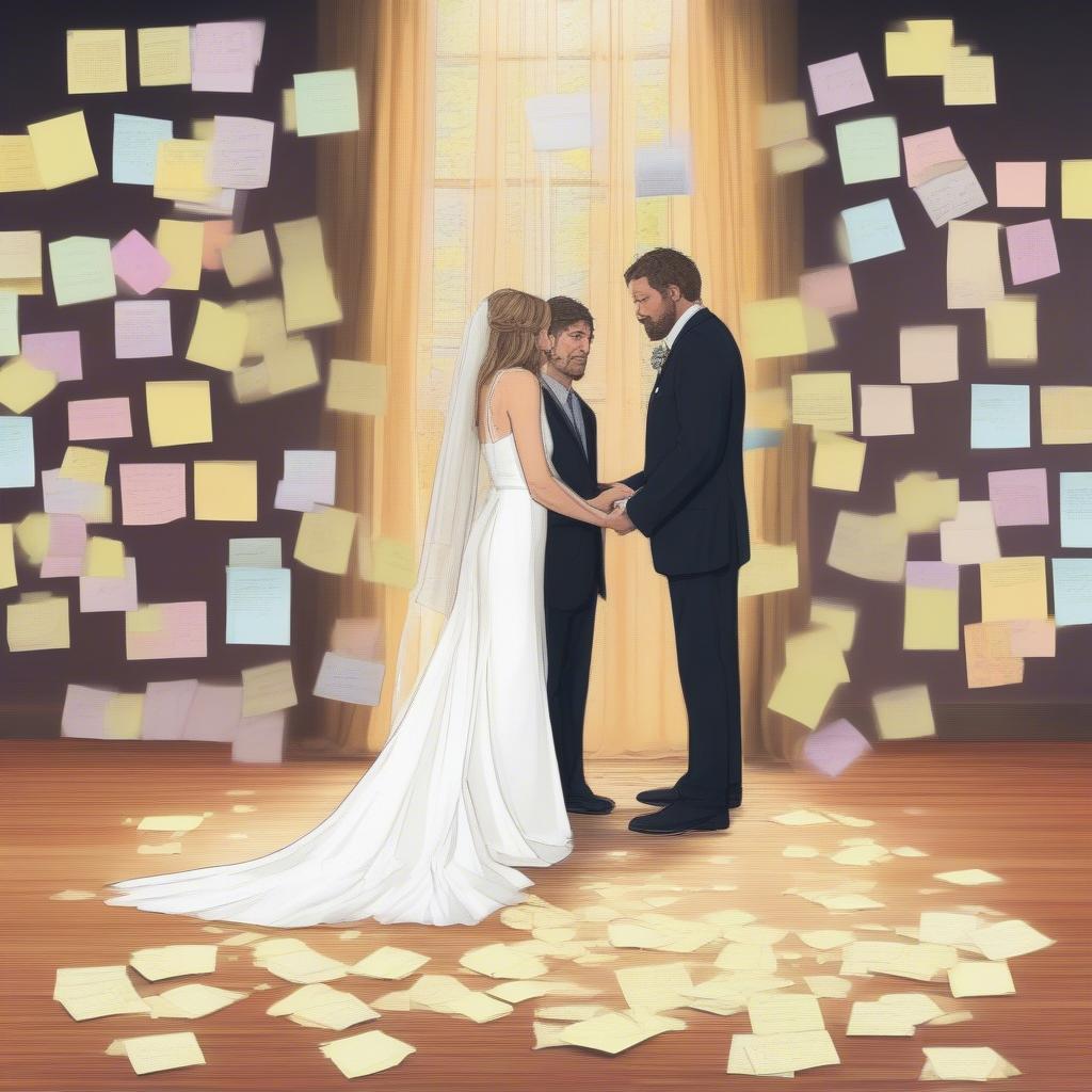 Meredith and Derek's Post-it Wedding