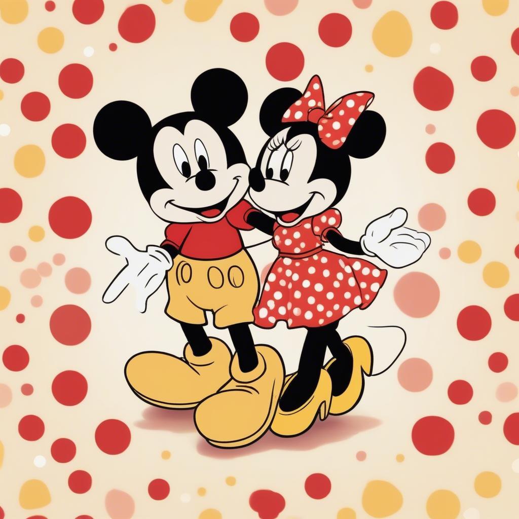 Mickey and Minnie in a classic pose