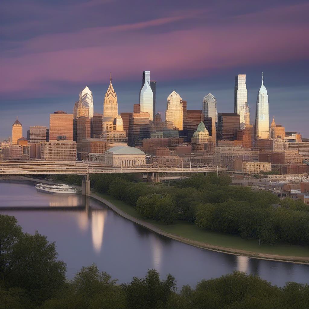 Modern Philadelphia Skyline