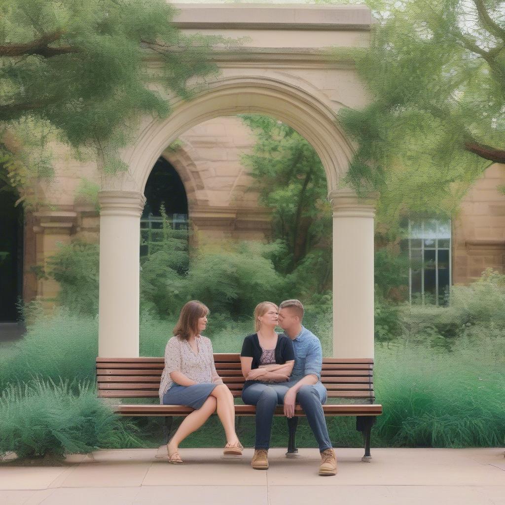 Couple sharing a romantic moment in Montrose park