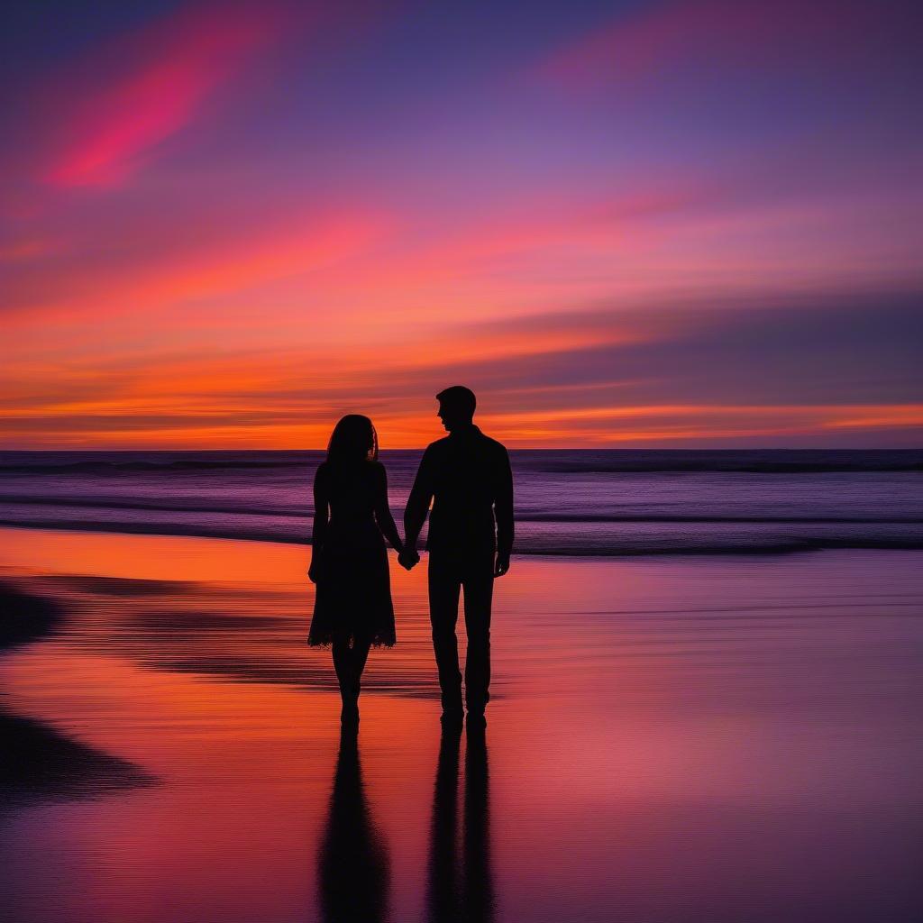 Couple watching the sunset in Montrose