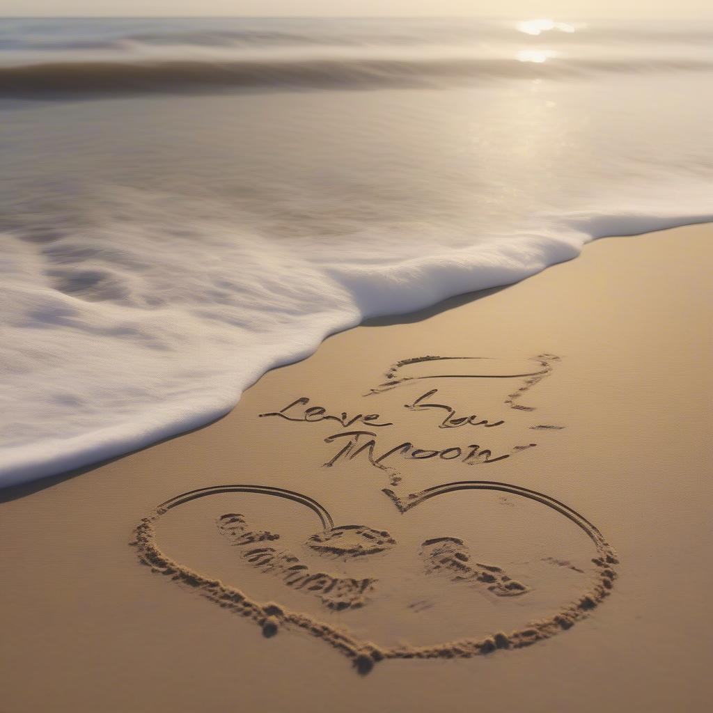 Moon and Back Written in Sand