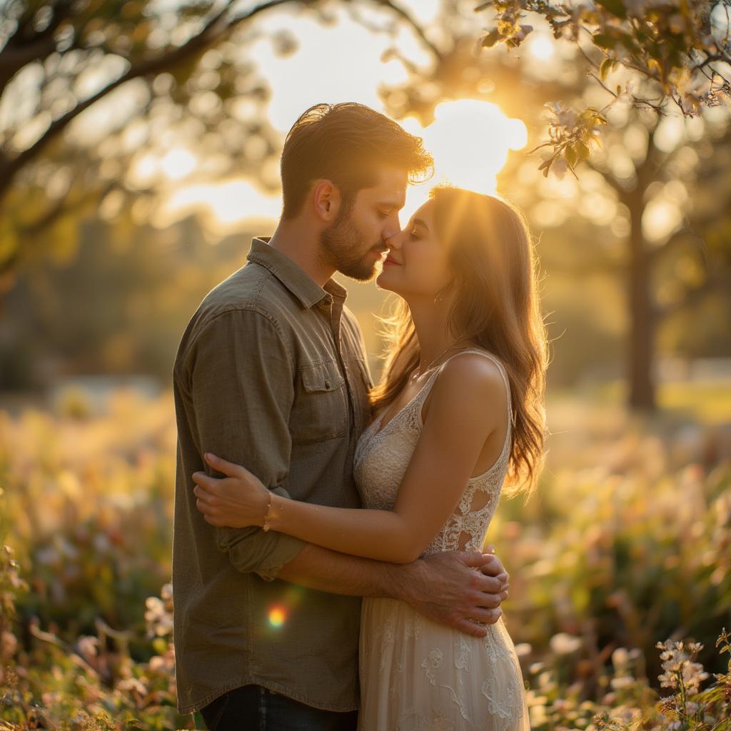 Couple hugging, morning love quotes