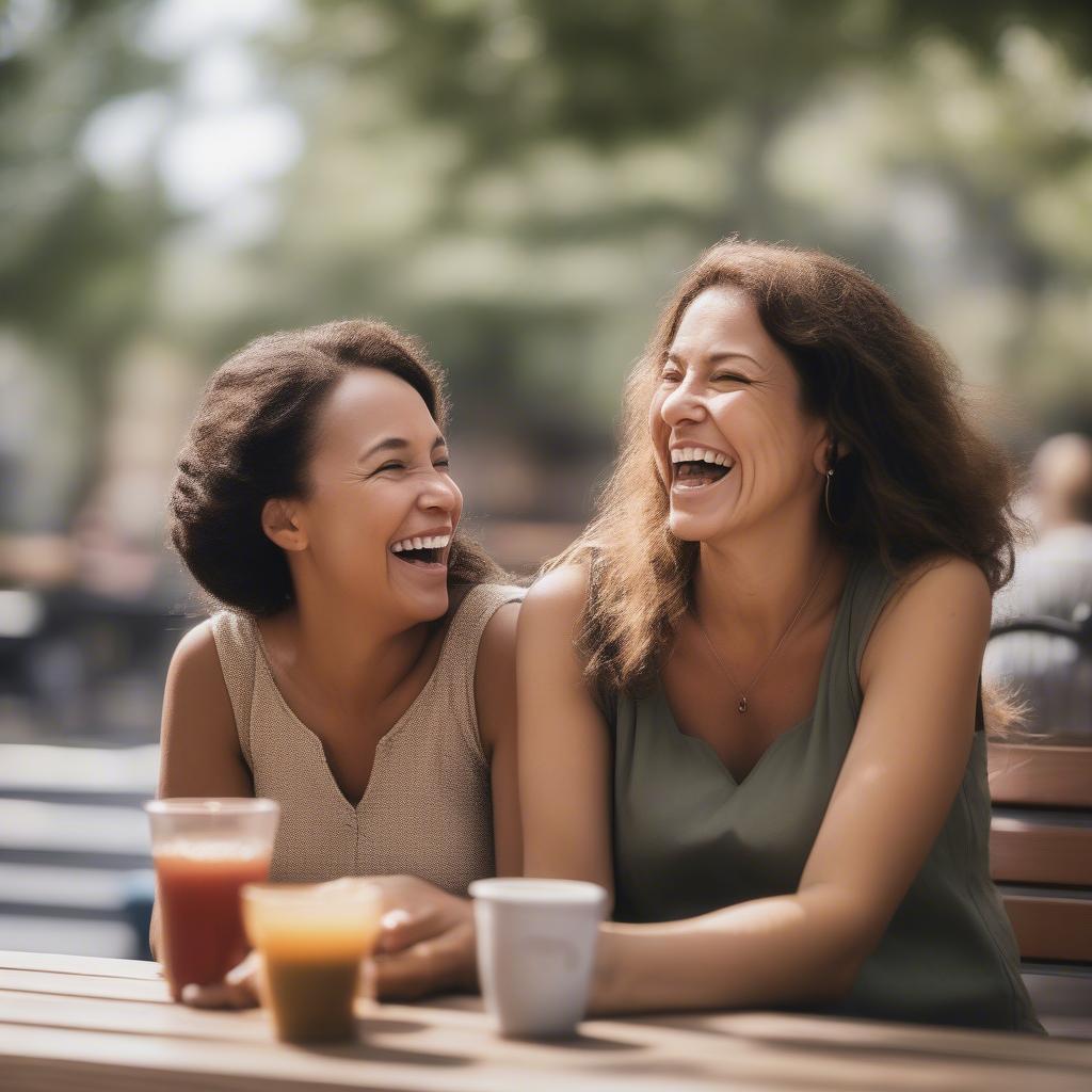 Shared Laughter Between Mother and Daughter