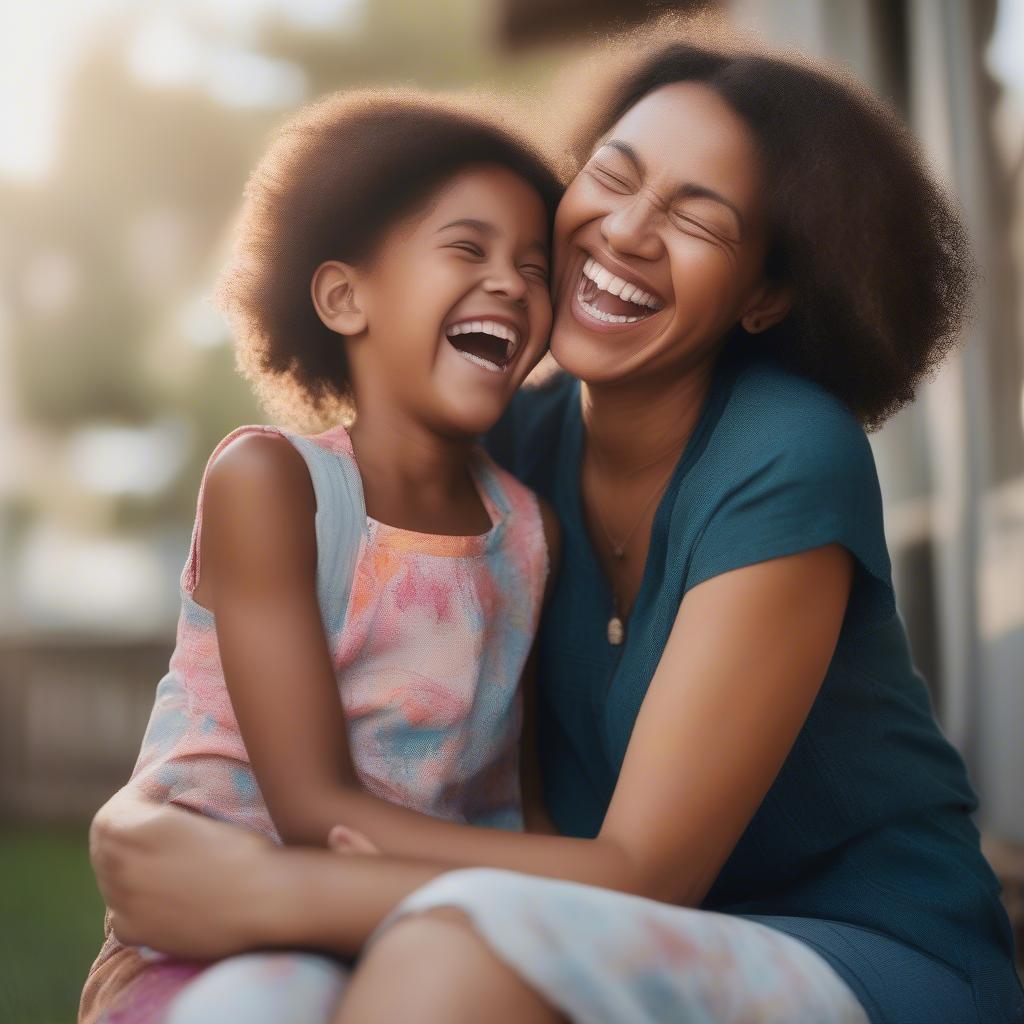 Mother and Daughter Sharing a Laugh