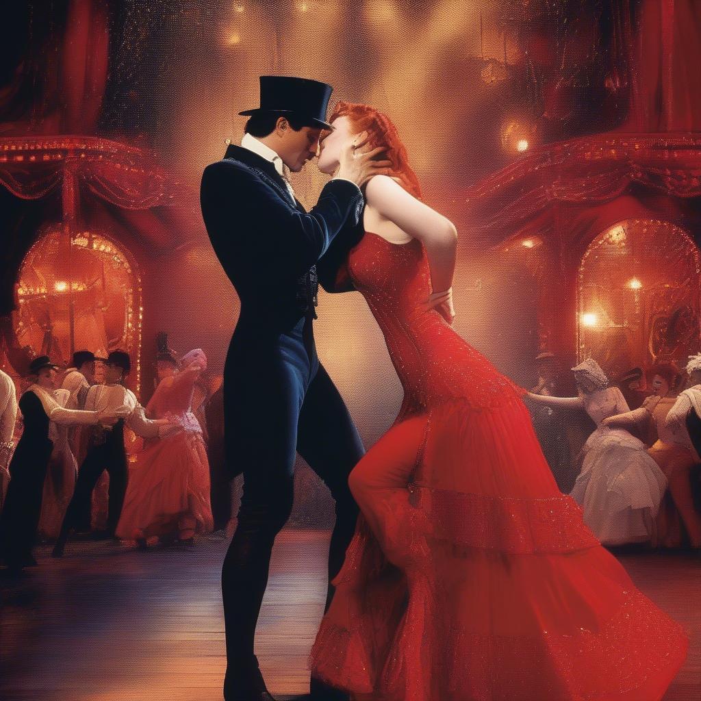 Scene from Moulin Rouge depicting the famous love quote