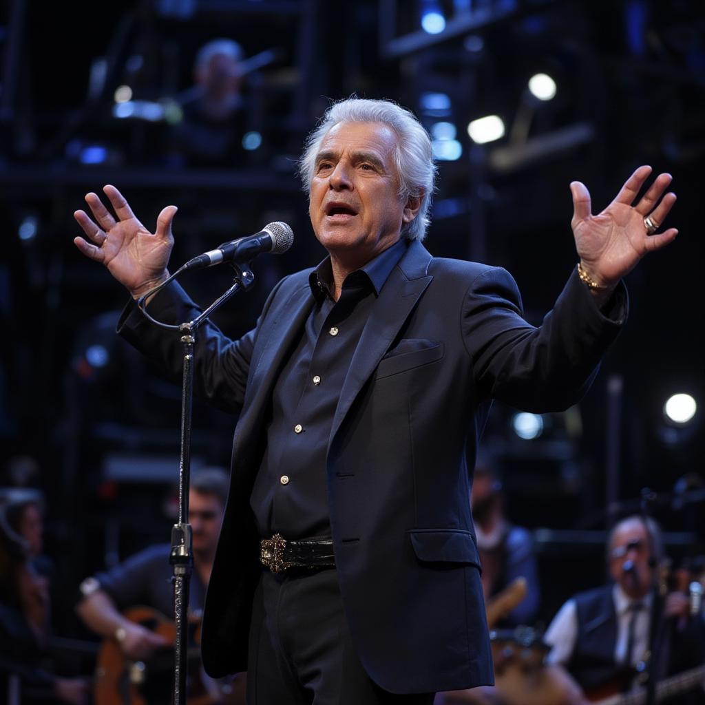 Neil Diamond performing Sweet Caroline