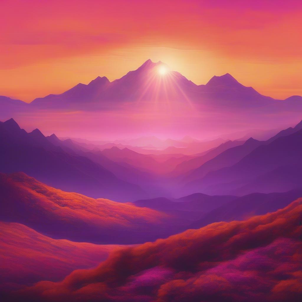 Sunrise over a mountain range