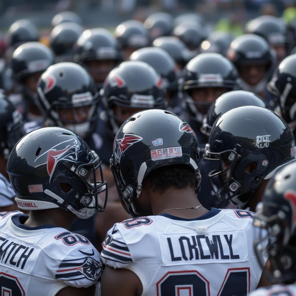 NFL Players Huddling Before Game