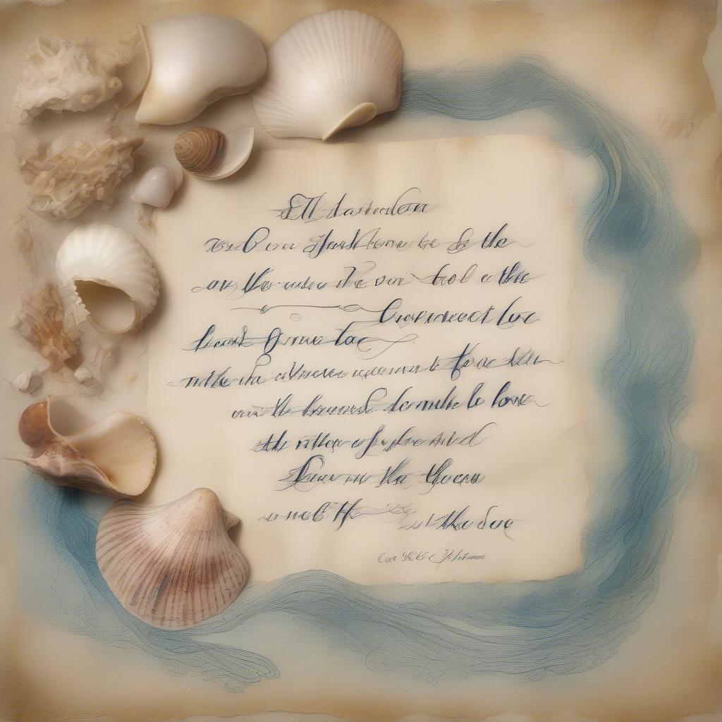 Calligraphy of an Ocean Love Quote on Parchment