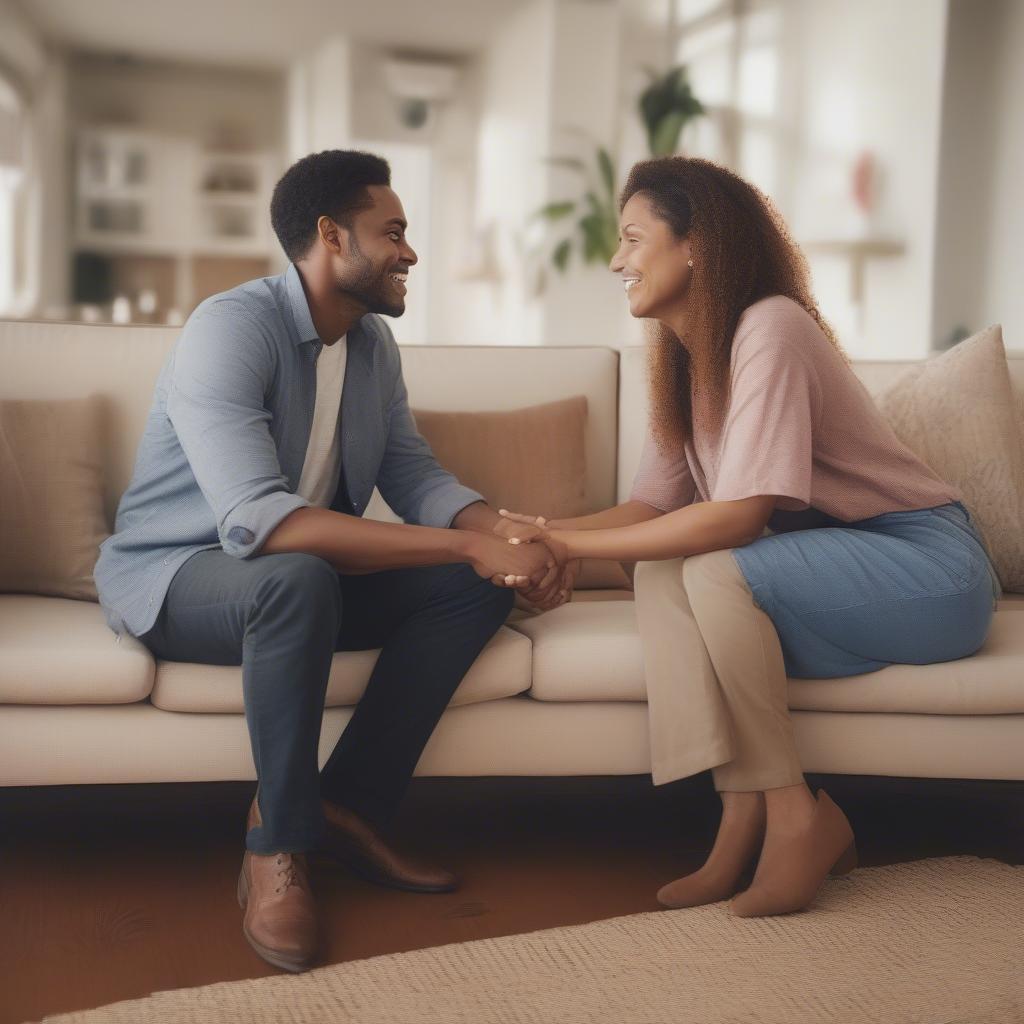 Couple having a heartfelt conversation