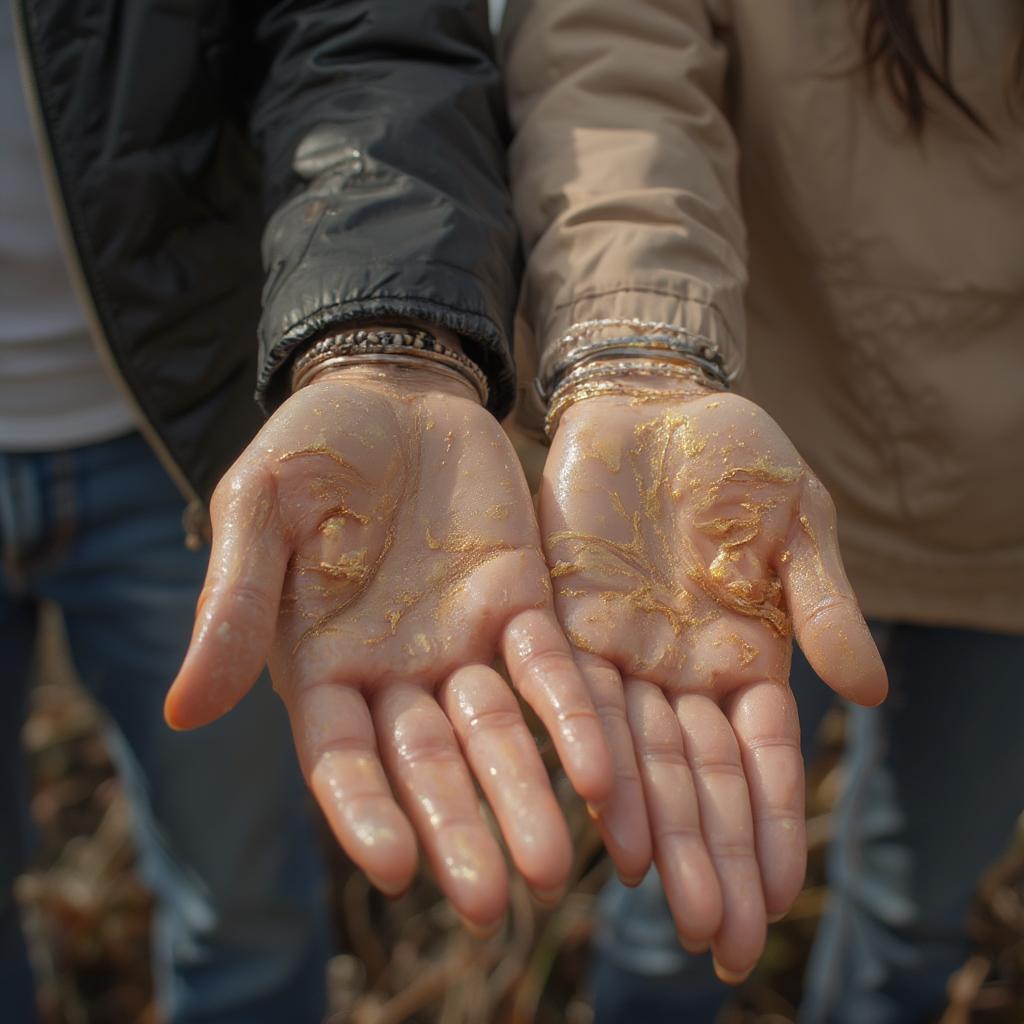 Couple holding hands, providing comfort and support