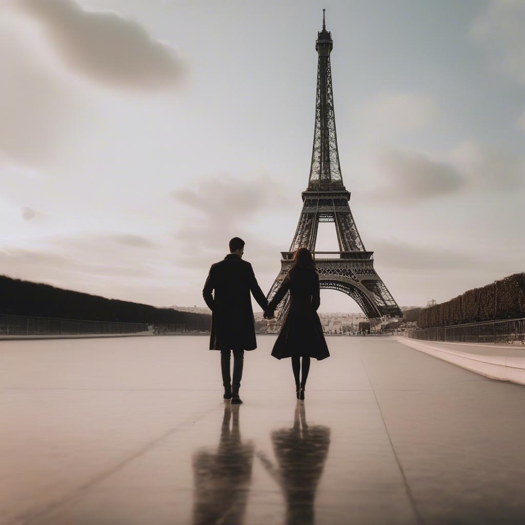 Paris: The City of Love - Eiffel Tower and Romantic Couple