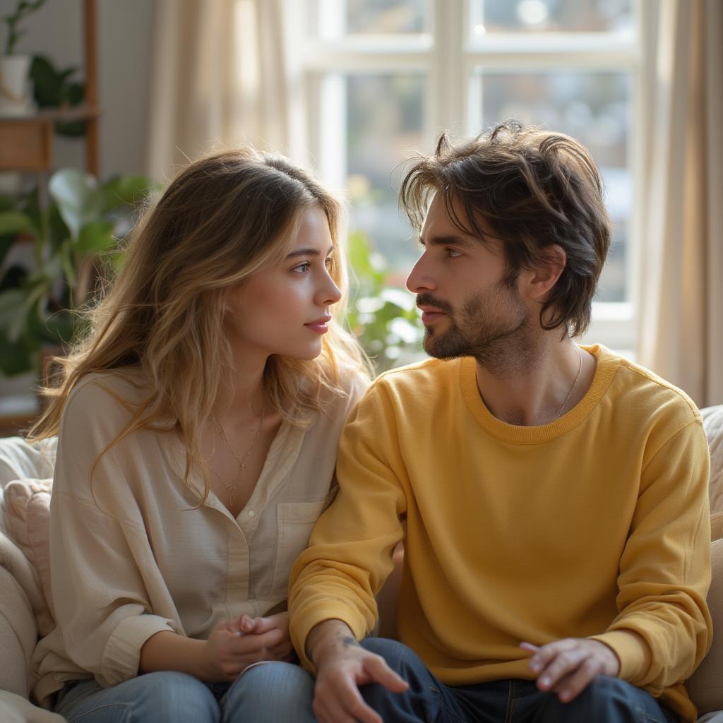 Couple Talking Openly, Demonstrating Patient Communication