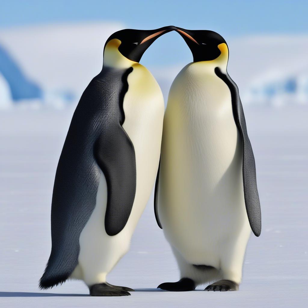 Penguin Couple on Antarctic Ice