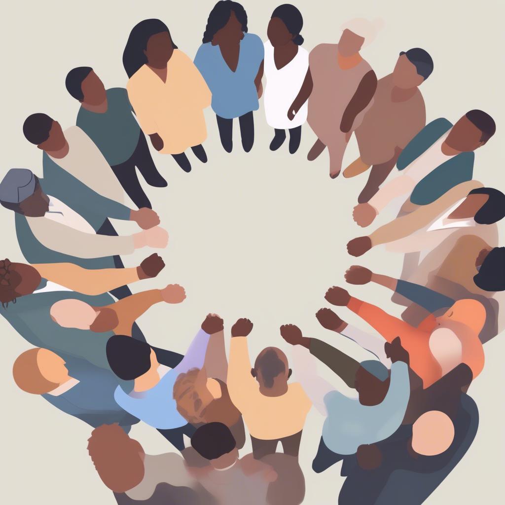 People Holding Hands in a Circle