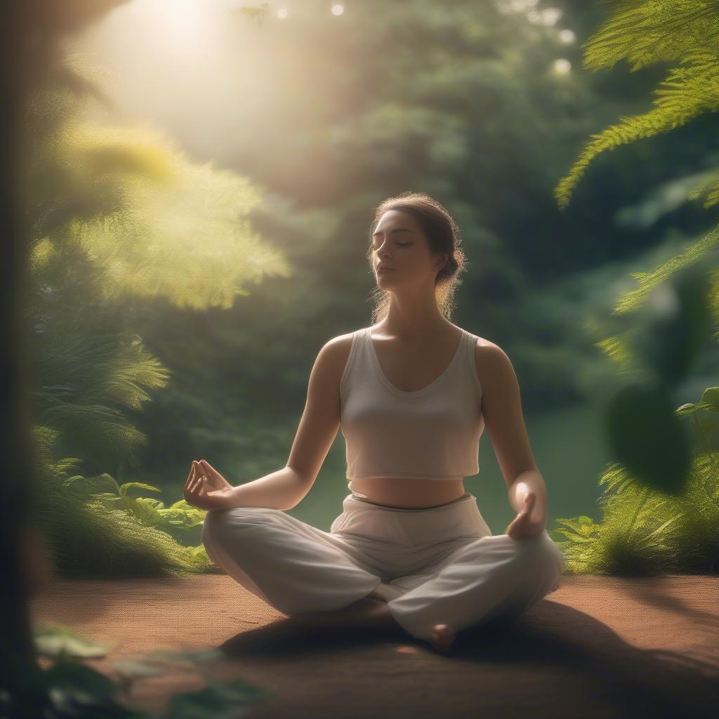 Person Meditating Peacefully in Nature