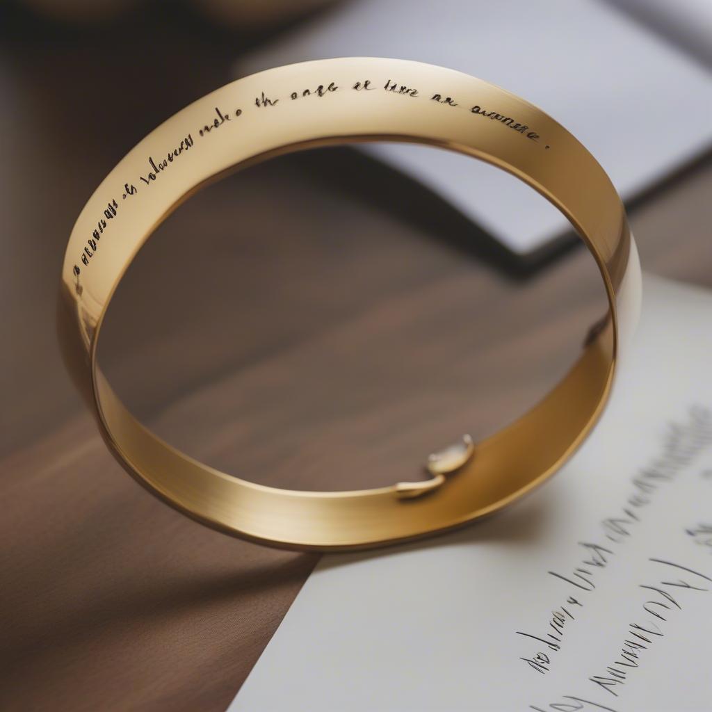 Personalized bangle with a unique love quote