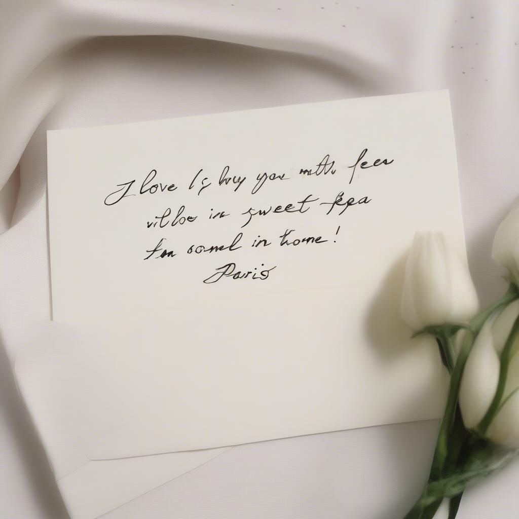 Handwritten "I love only you" note with personal details