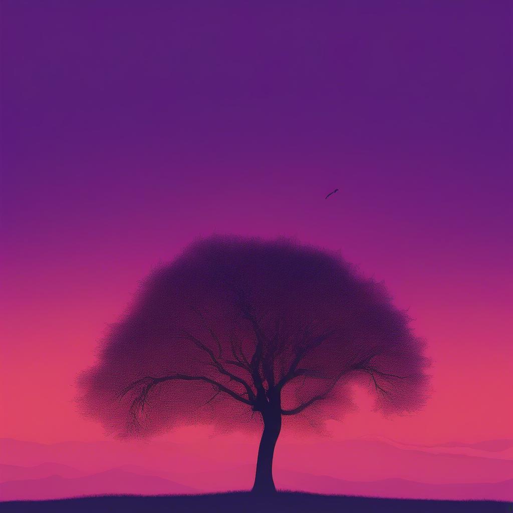 Purple Twilight Sky Symbolizing Loss and Enduring Love