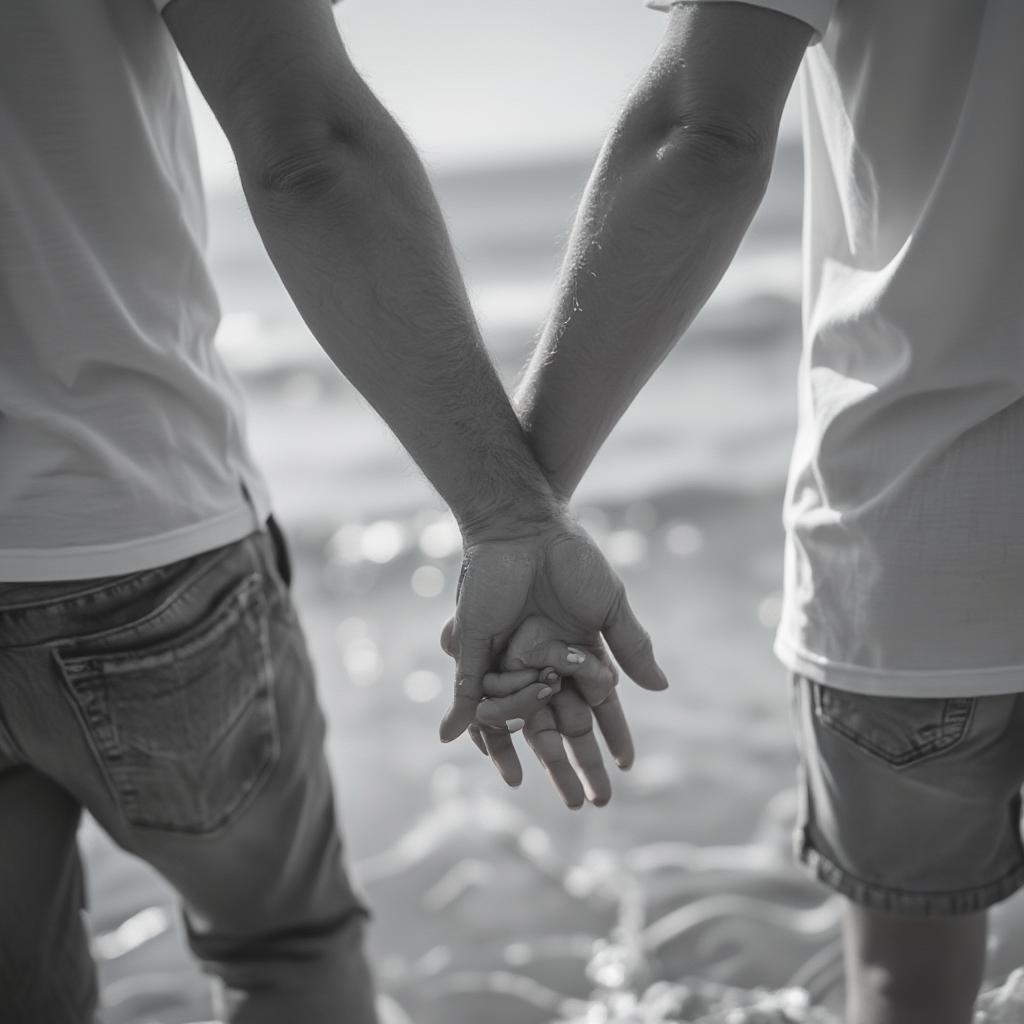 Two people holding hands, representing support and companionship in love.