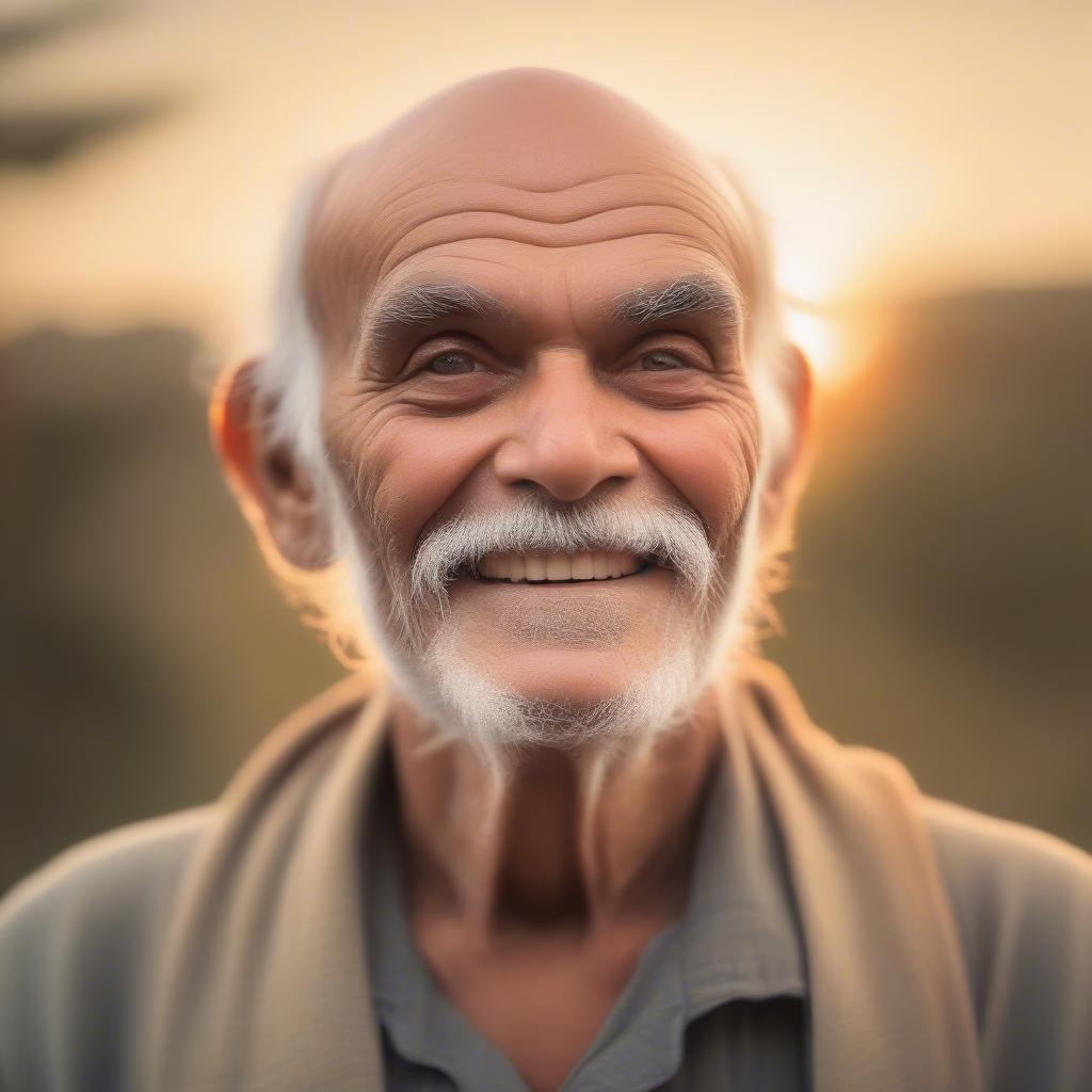 Ram Dass portrait radiating love and compassion