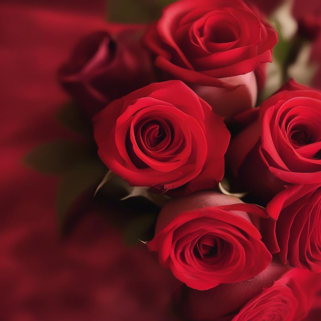 Red roses symbolize romantic love on Valentine's Day.