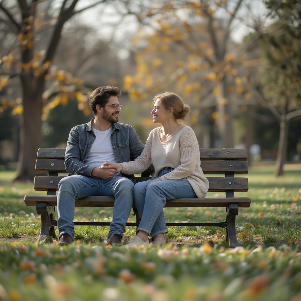 Couple reconnecting after a period of distance