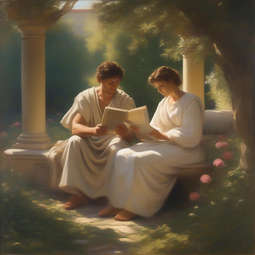 Roman Couple Reading Poetry