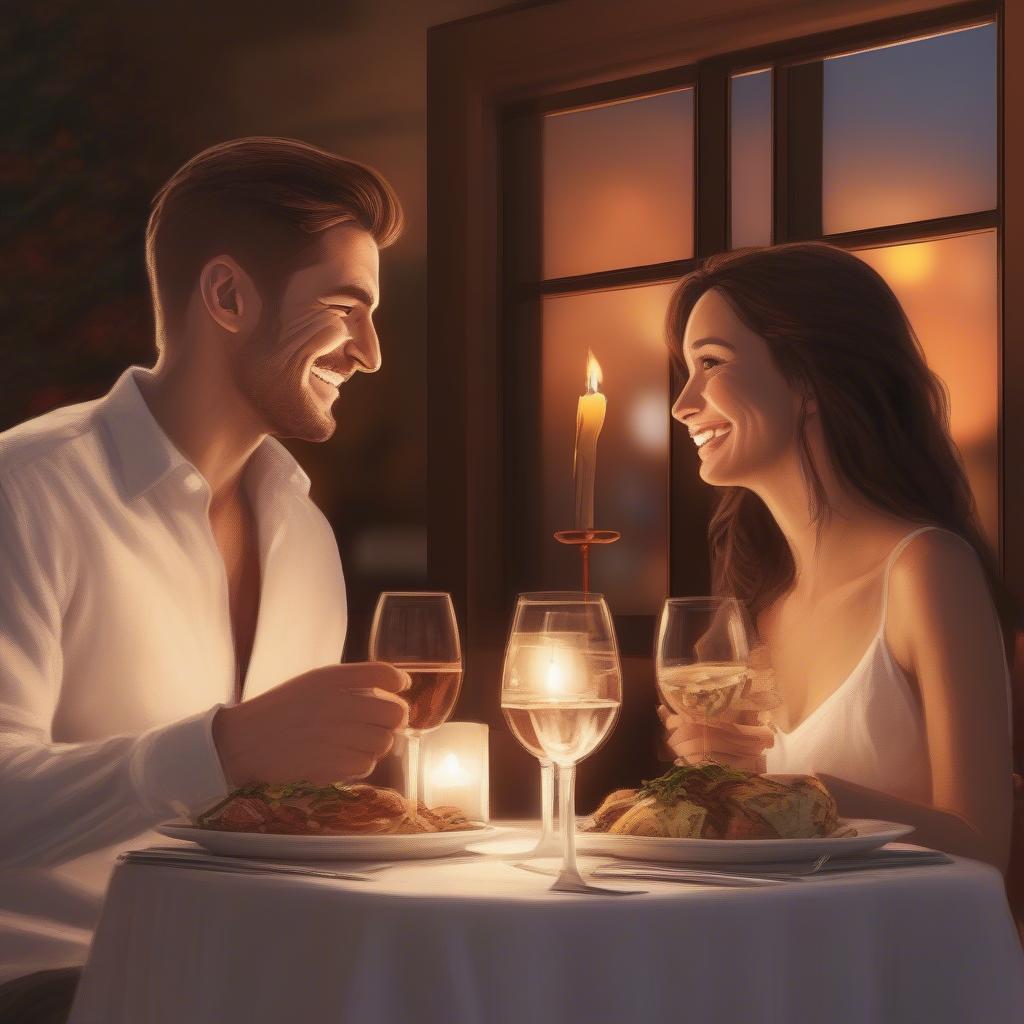 Couple enjoying a romantic date night