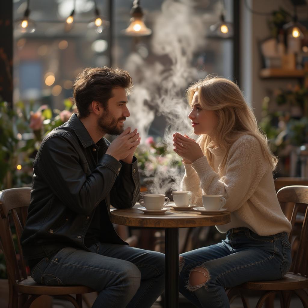 Romantic Dialogue in a Cafe