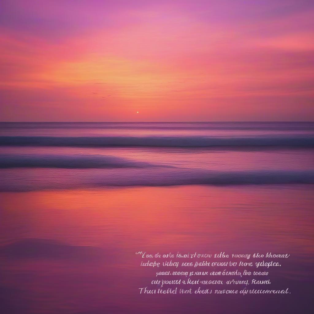 A picturesque sunrise with a quote about love overlaid