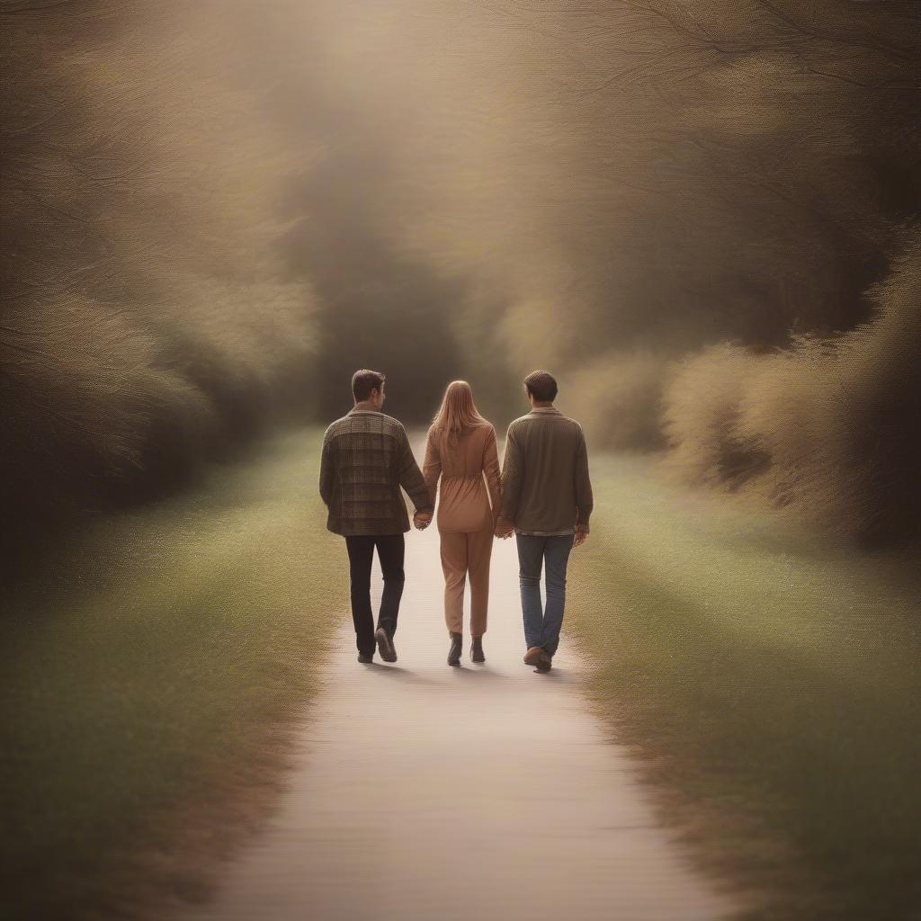 Couple holding hands while walking, symbolizing romantic love