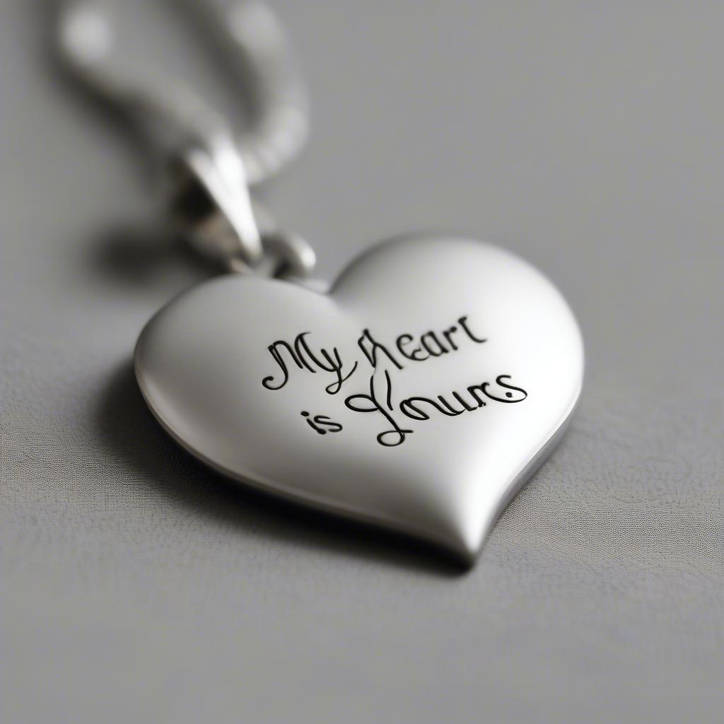 Romantic Love Quote: Heart Shaped Pendant