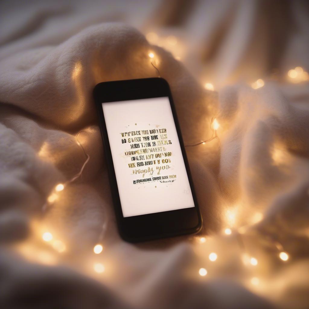 Romantic New Year's Quote on Phone Screen