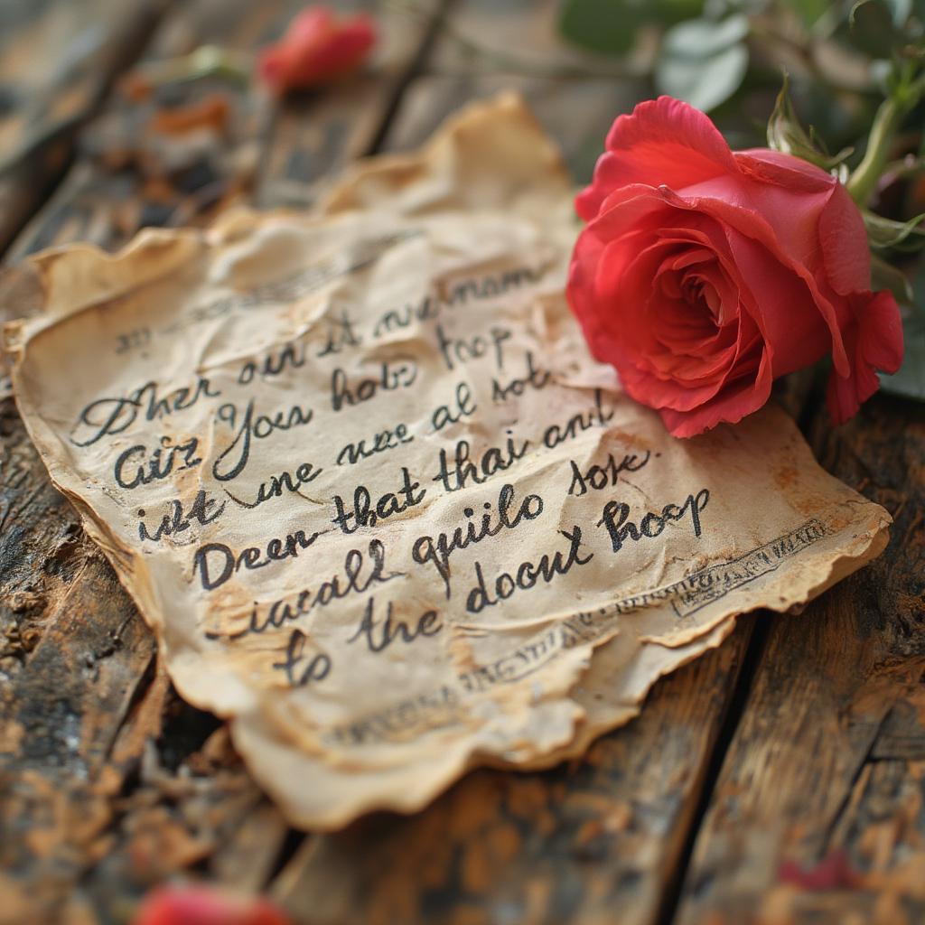 Romantic Tamil Quotes in a Handwritten Letter