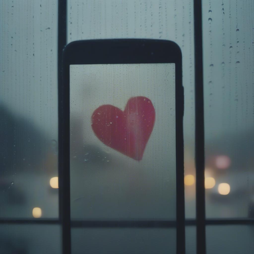 Sad Bangla Love Quote with Rain Image